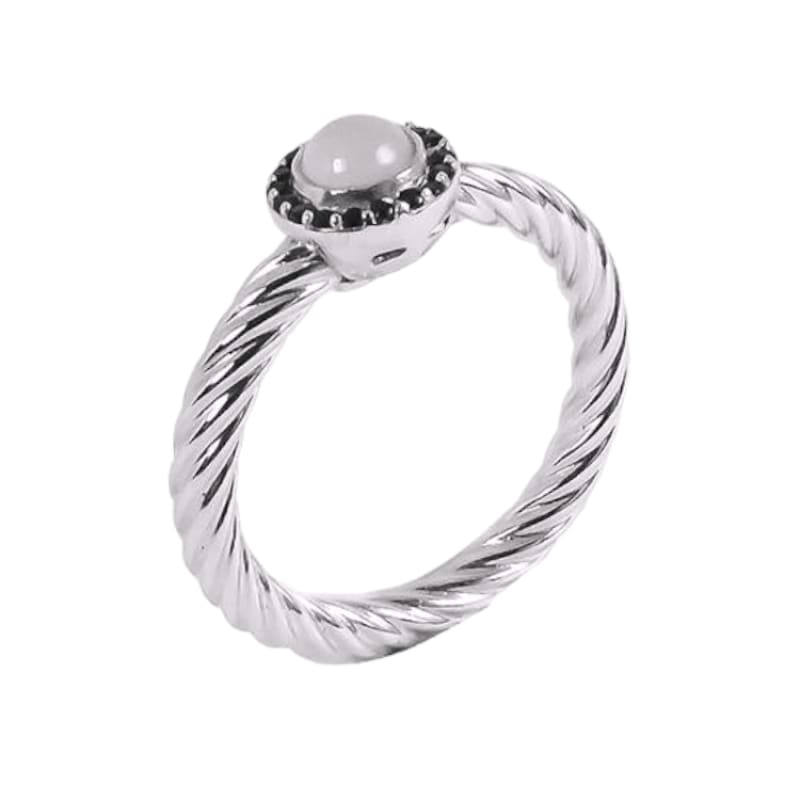 Anillo Perla y piedras negras Plata Italiana 925 - Metalli - 7 - Perfumisimo